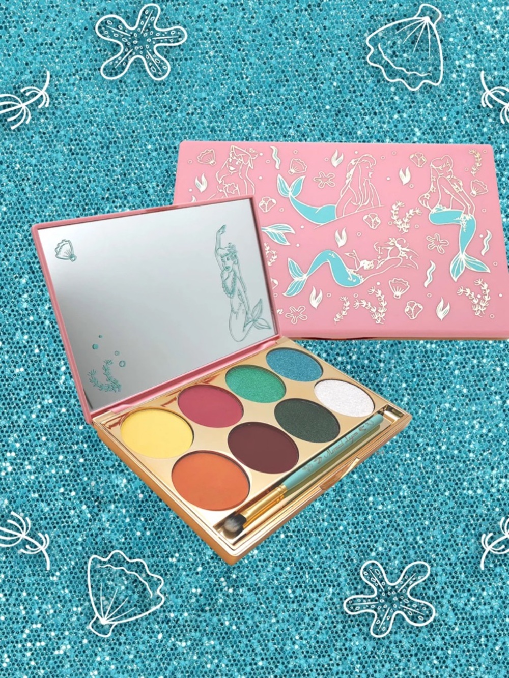 Mermaid Lagoon Eyeshadow Palette - Aqua & Gold